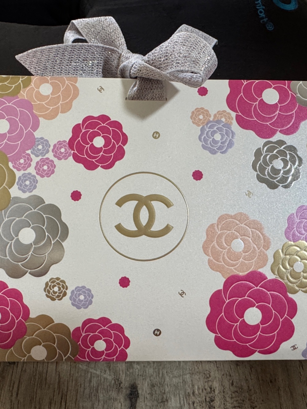CHANEL Floral Gift Bag in Pink, Gold, Silver
